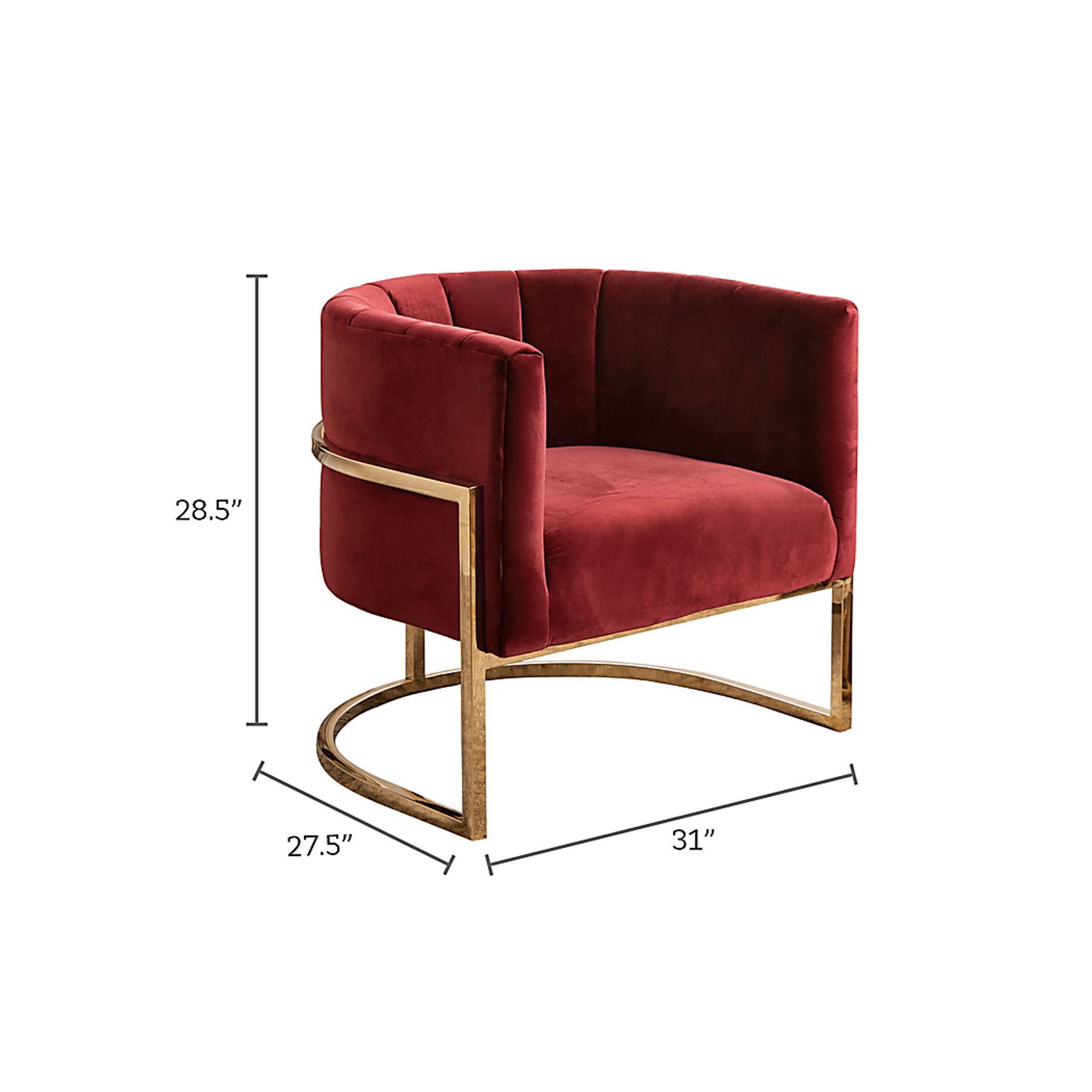 Josline Burgundy Accent Chair - Image 6