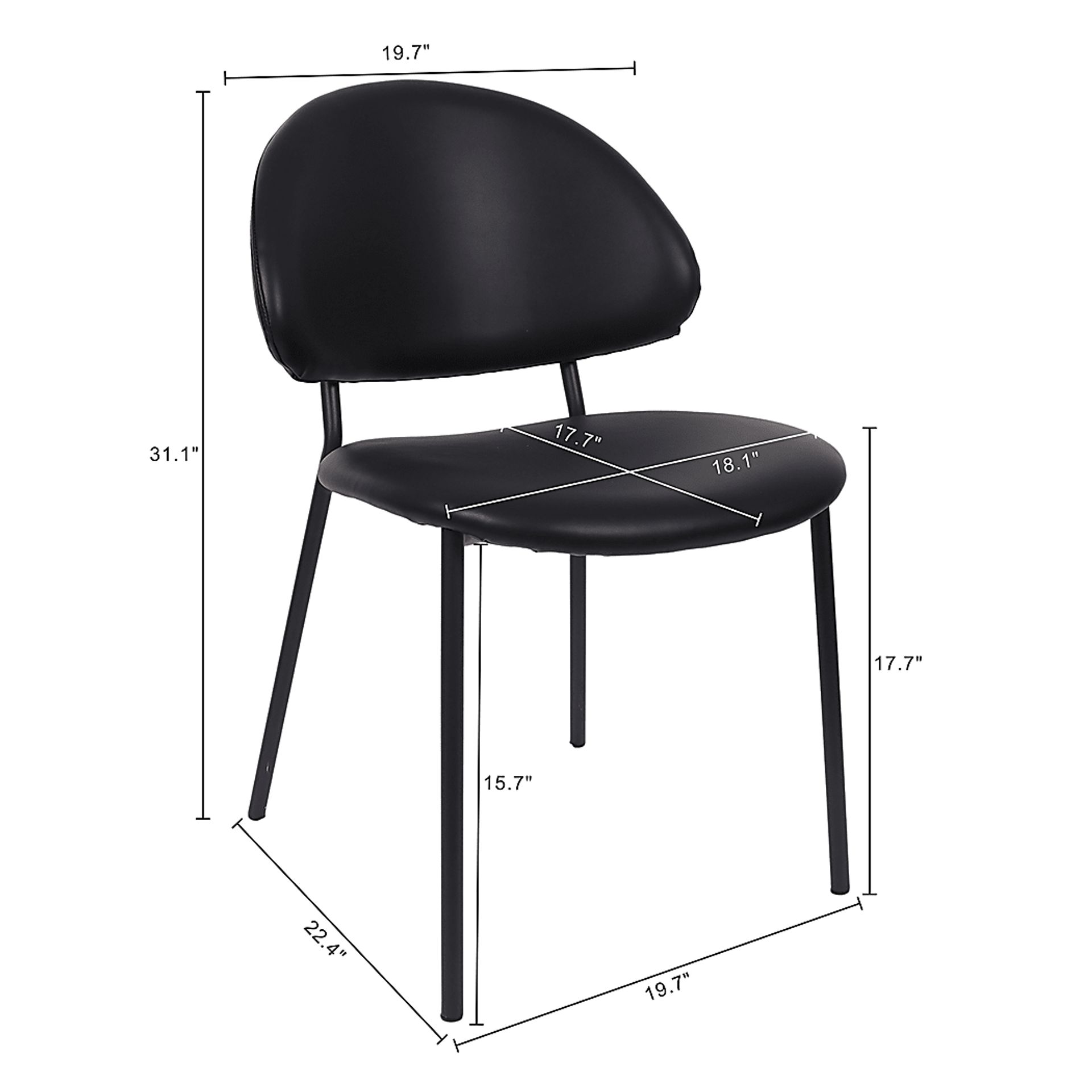 Joud Black Side Chair, Set of 4 - Image 8