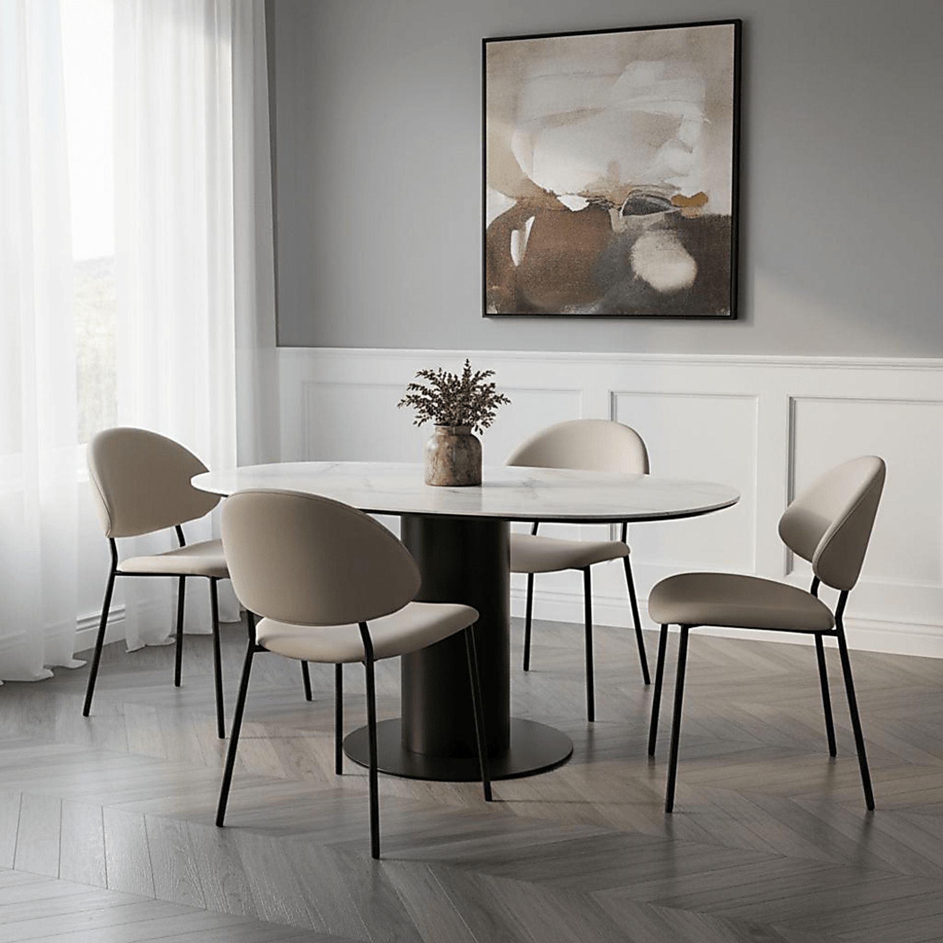 Joud Gray Side Chair, Set of 4 - Image 2