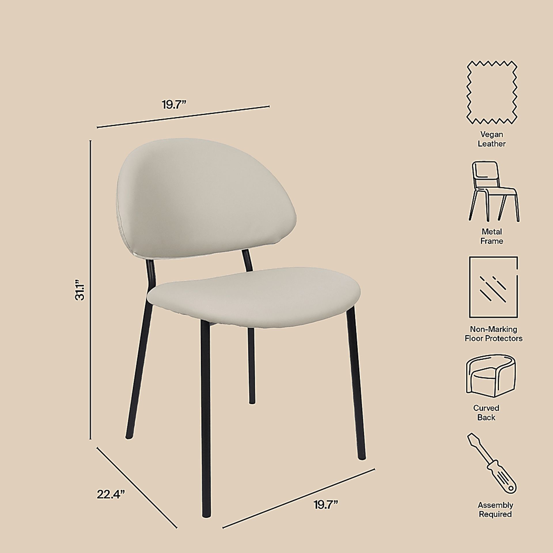 Joud Gray Side Chair, Set of 4 - Image 8