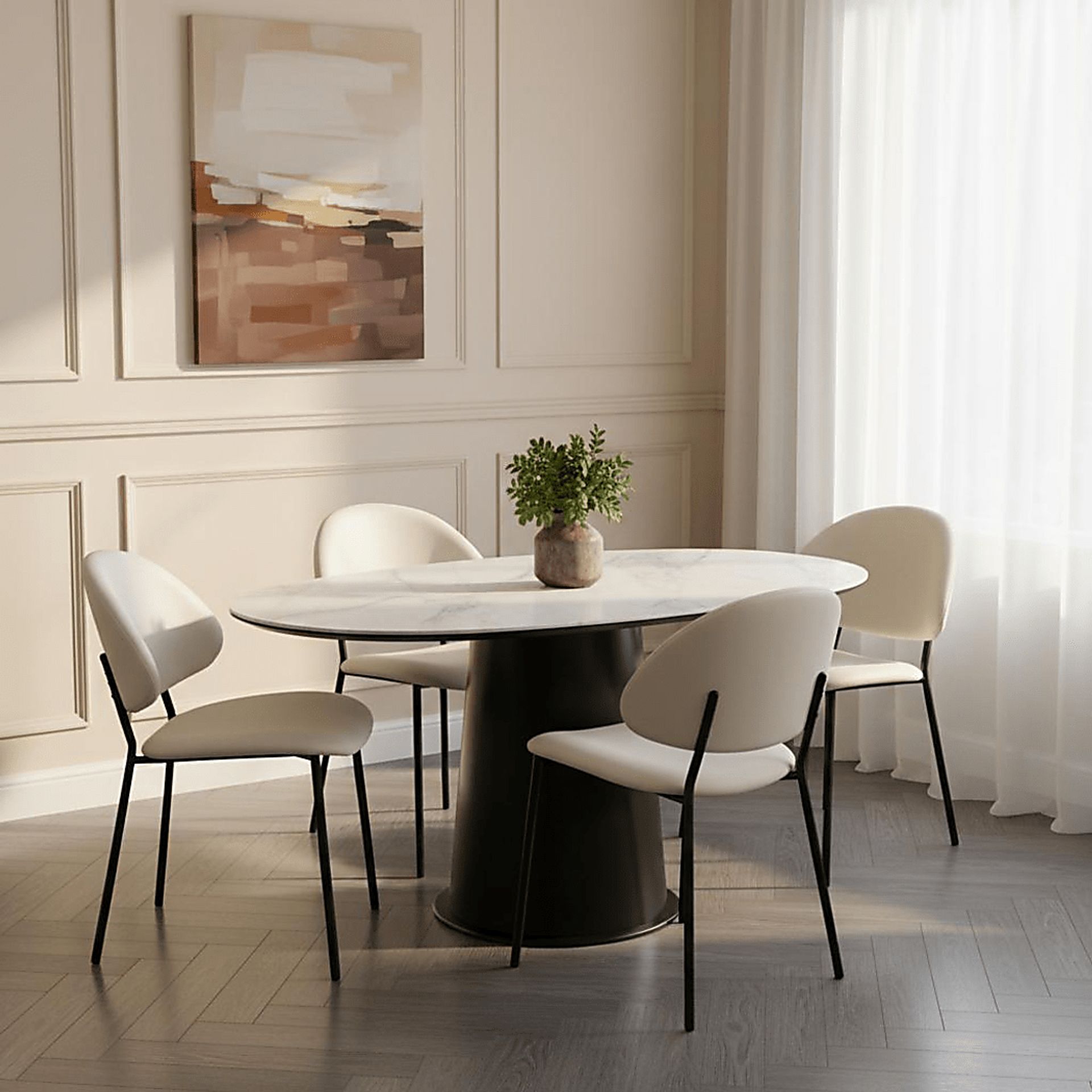 Joud White Side Chair, Set of 4 - Image 2