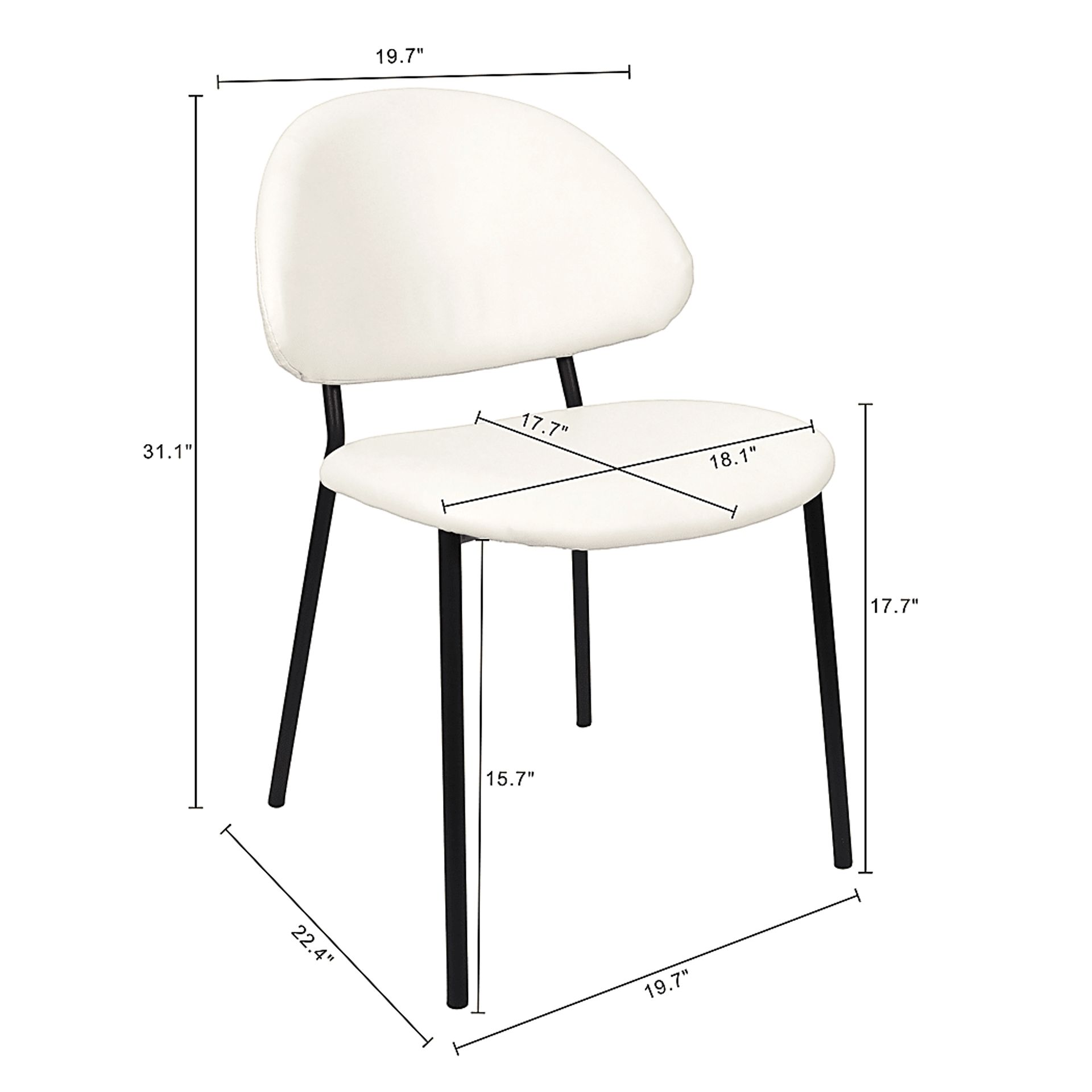 Joud White Side Chair, Set of 4 - Image 7