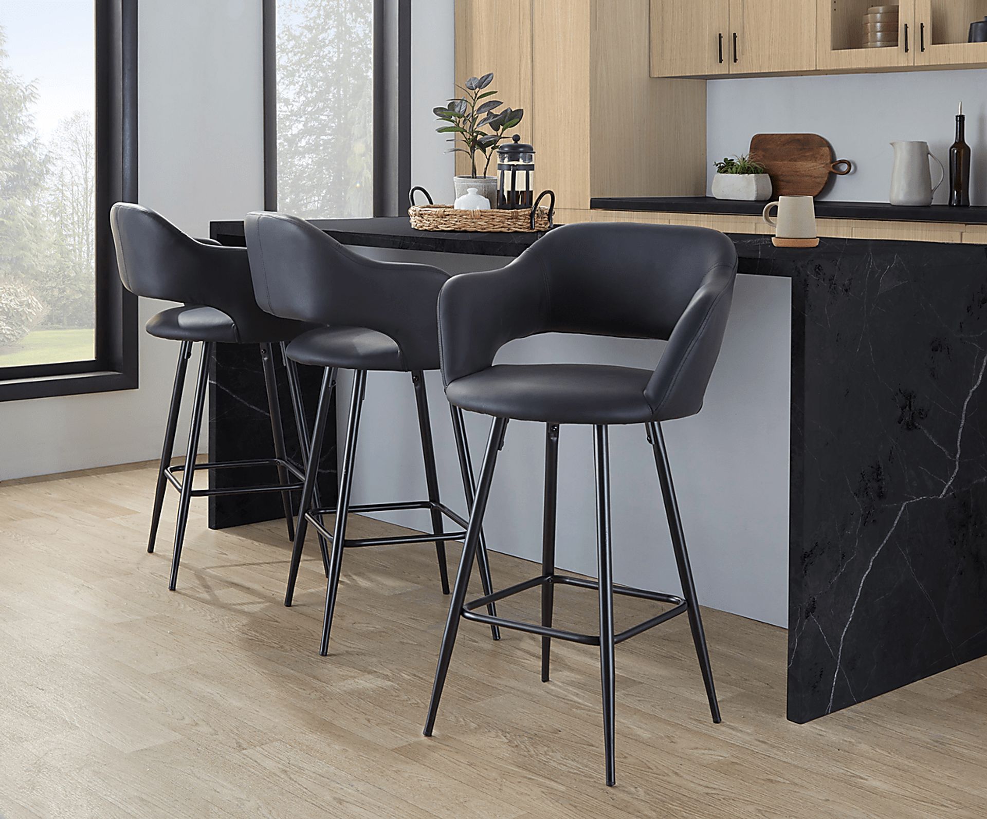 Jouett Black Counter Height Stool, Set of 2 - Image 3