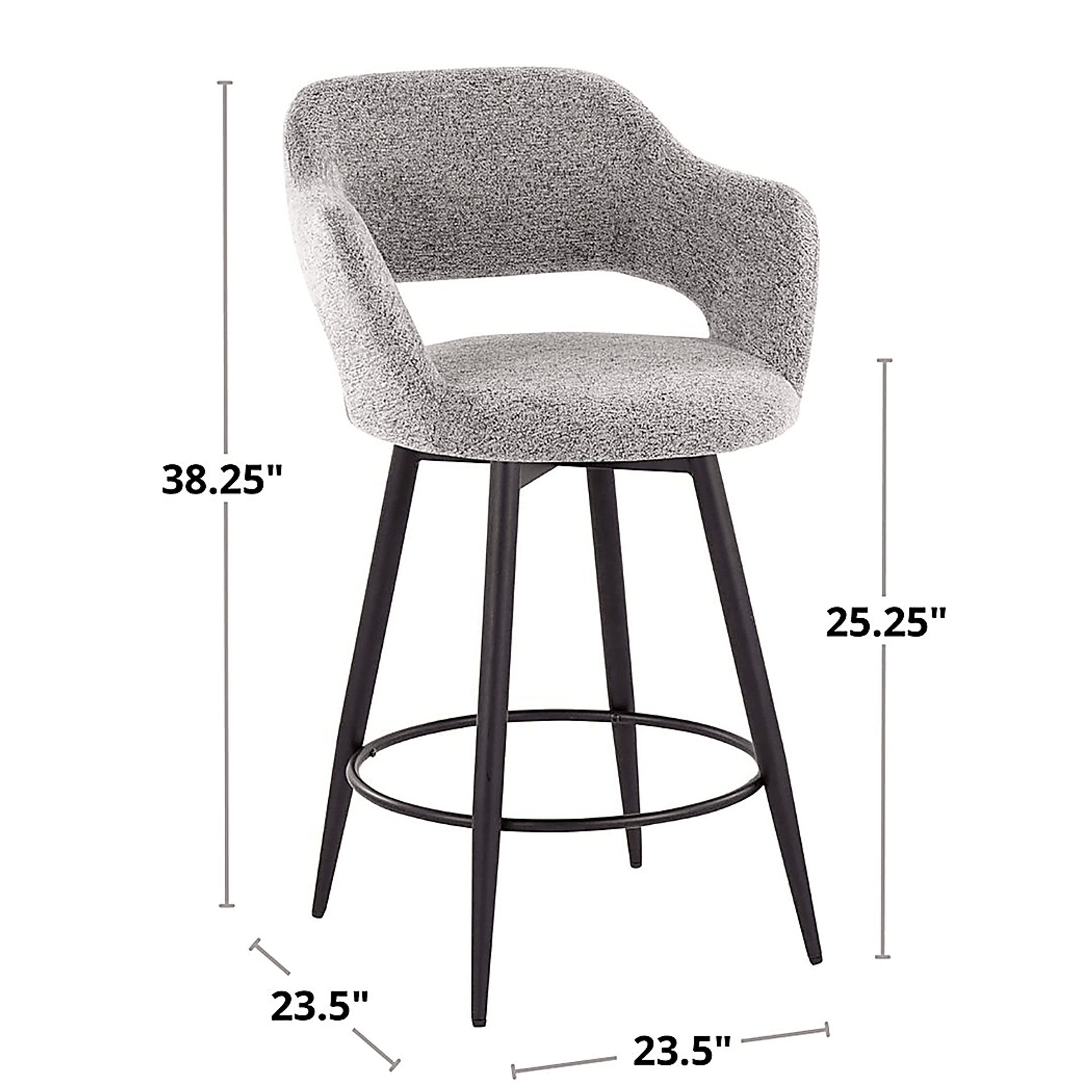 Jouett II Gray Swivel Counter Height Stool, Set of 2 - Image 7