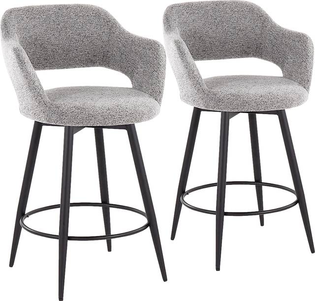 Jouett II Gray Swivel Counter Height Stool, Set of 2 - Thumbnail - Image 1