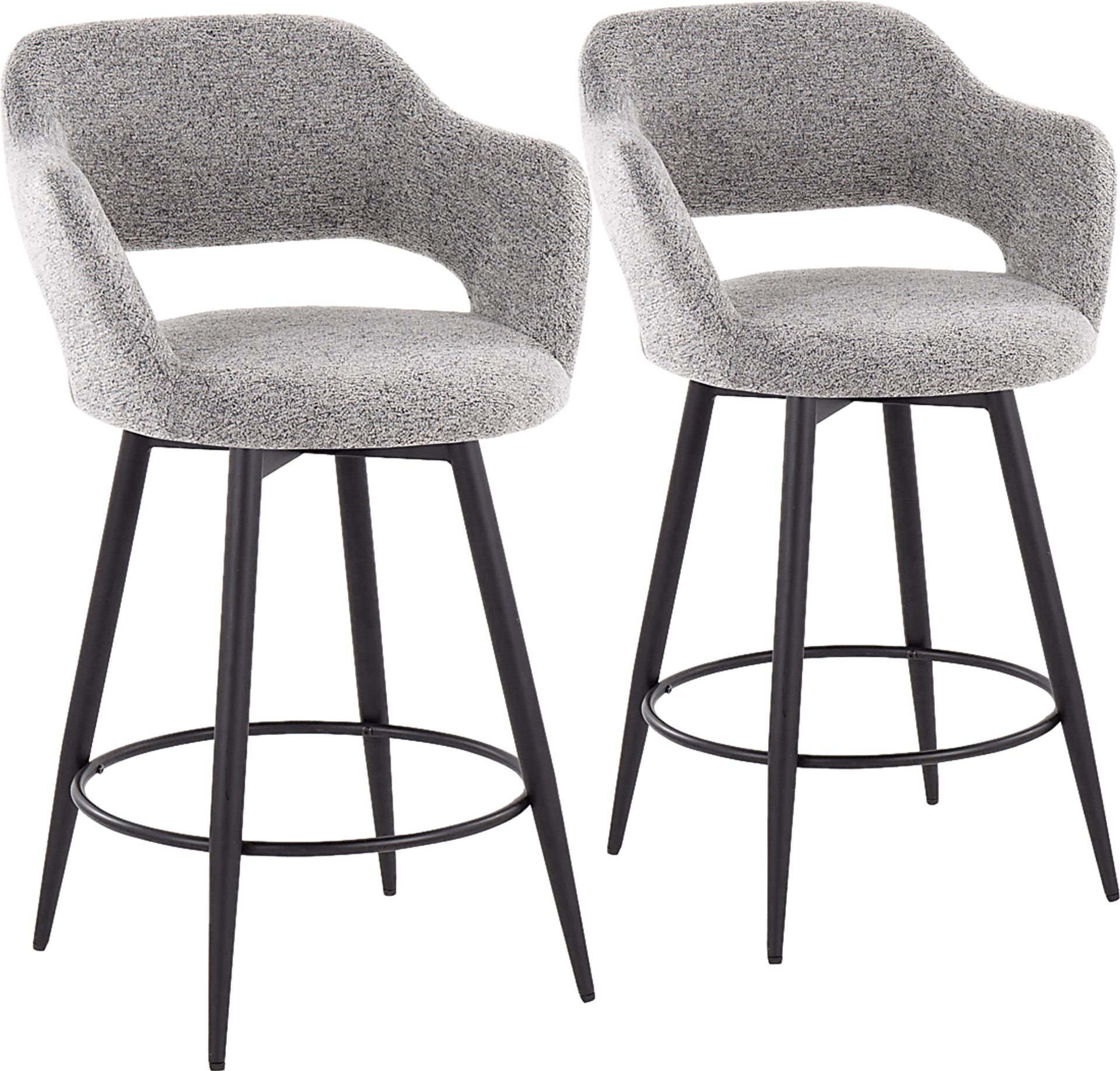 Jouett II Gray Swivel Counter Height Stool, Set of 2 - Image 1