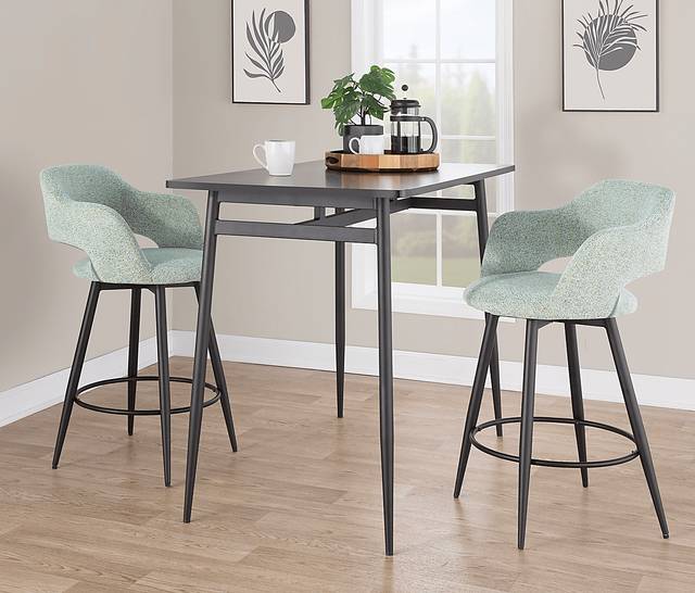 Jouett II Green Swivel Counter Height Stool, Set of 2 - Thumbnail - Image 2