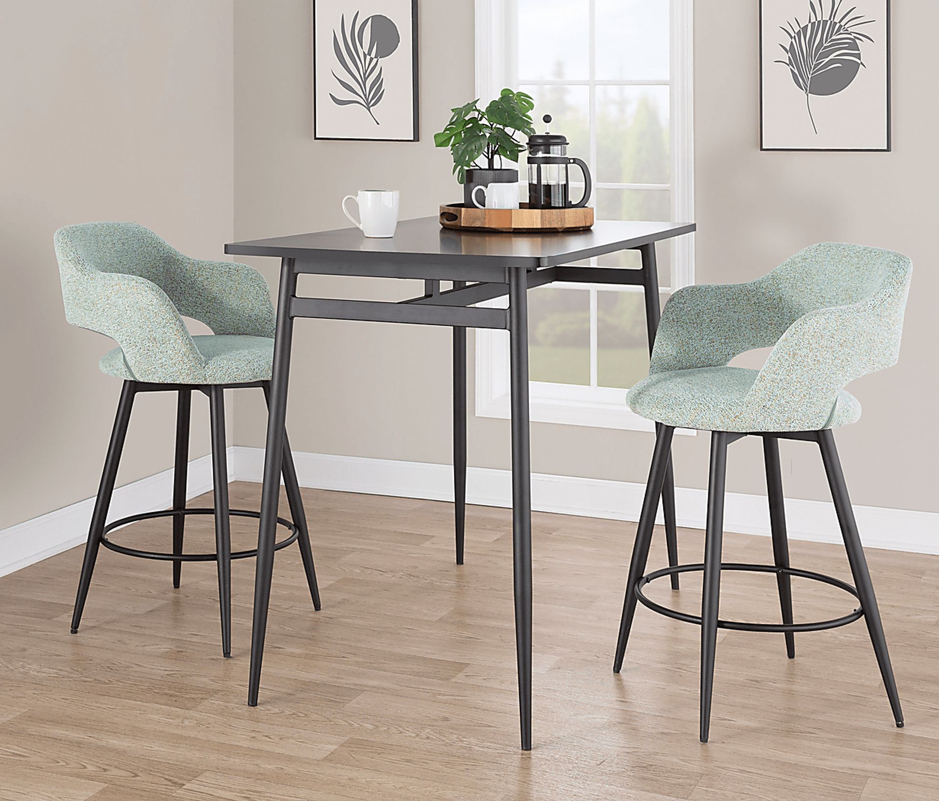 Jouett II Green Swivel Counter Height Stool, Set of 2 - Image 2
