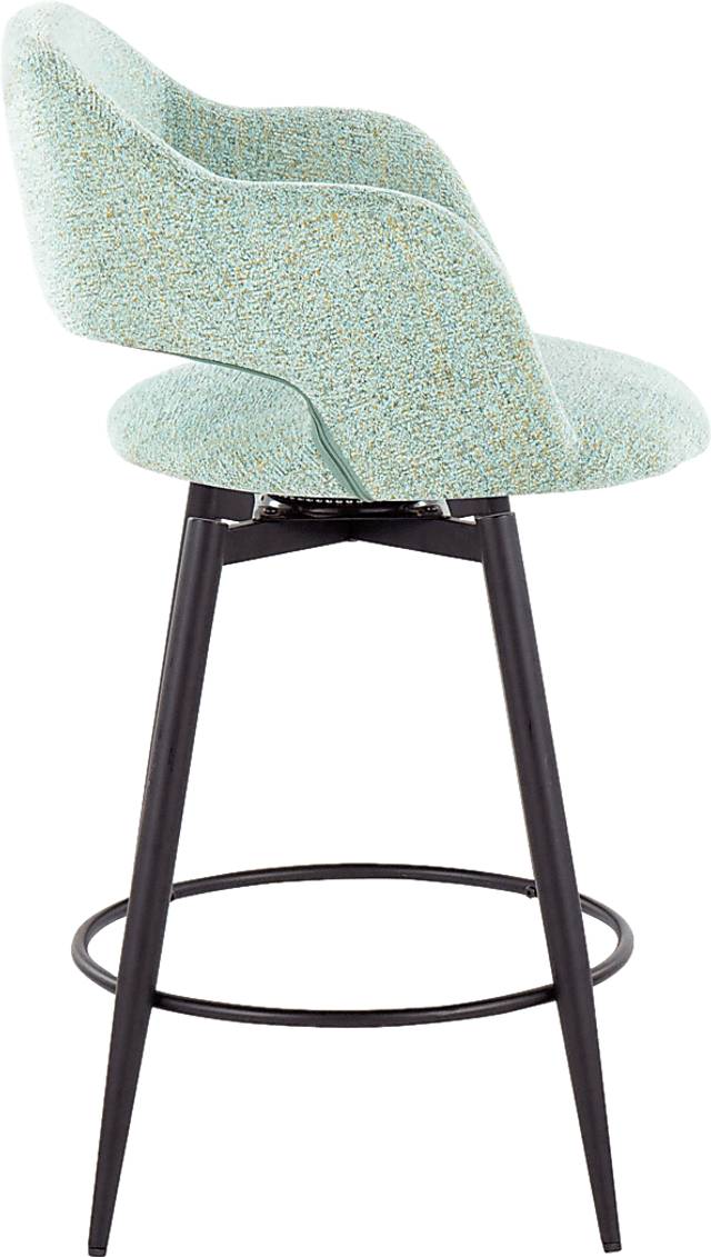 Jouett II Green Swivel Counter Height Stool, Set of 2 - Thumbnail - Image 4