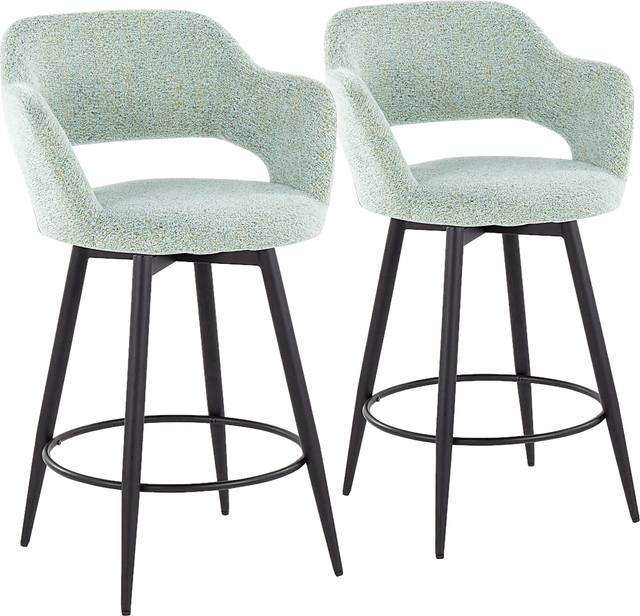 Jouett II Green Swivel Counter Height Stool, Set of 2 - Thumbnail - Image 1