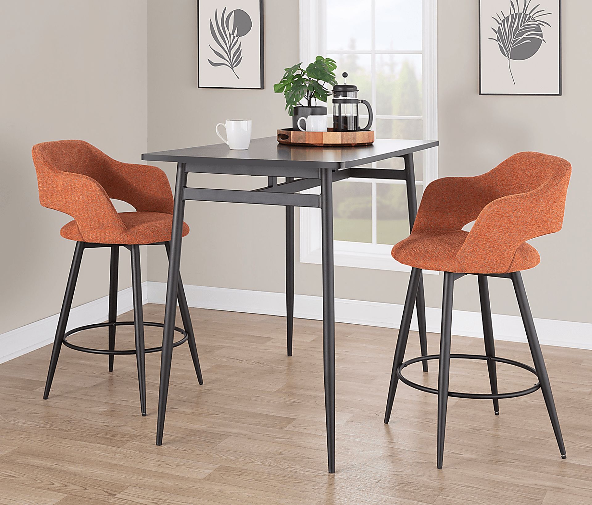 Jouett II Orange Swivel Counter Height Stool, Set of 2 - Image 2