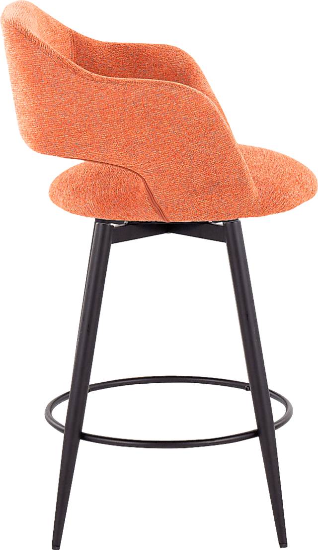 Jouett II Orange Swivel Counter Height Stool, Set of 2 - Thumbnail - Image 4