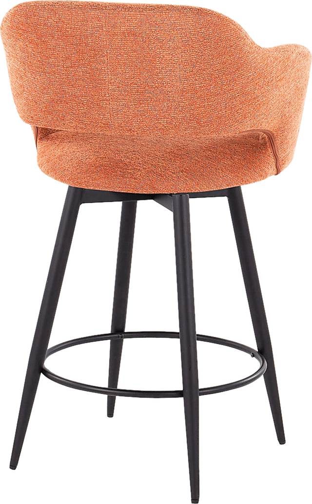 Jouett II Orange Swivel Counter Height Stool, Set of 2 - Thumbnail - Image 5