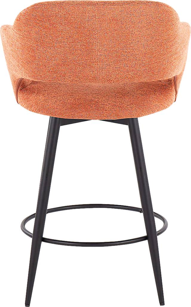 Jouett II Orange Swivel Counter Height Stool, Set of 2 - Thumbnail - Image 6