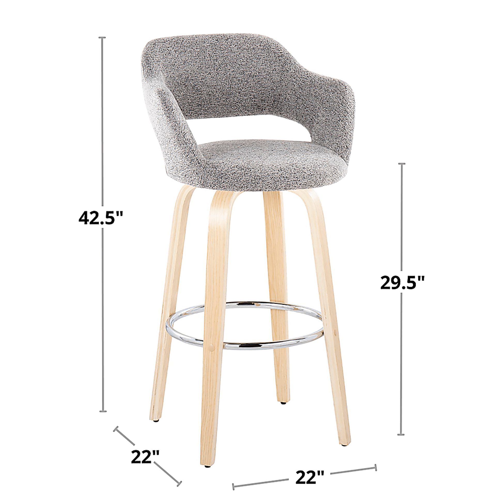 Jouett III Gray Swivel Barstool, Set of 2 - Image 8