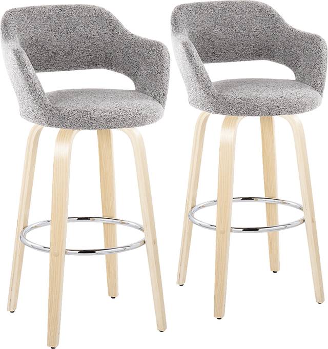 Jouett III Gray Swivel Barstool, Set of 2 - Thumbnail - Image 1