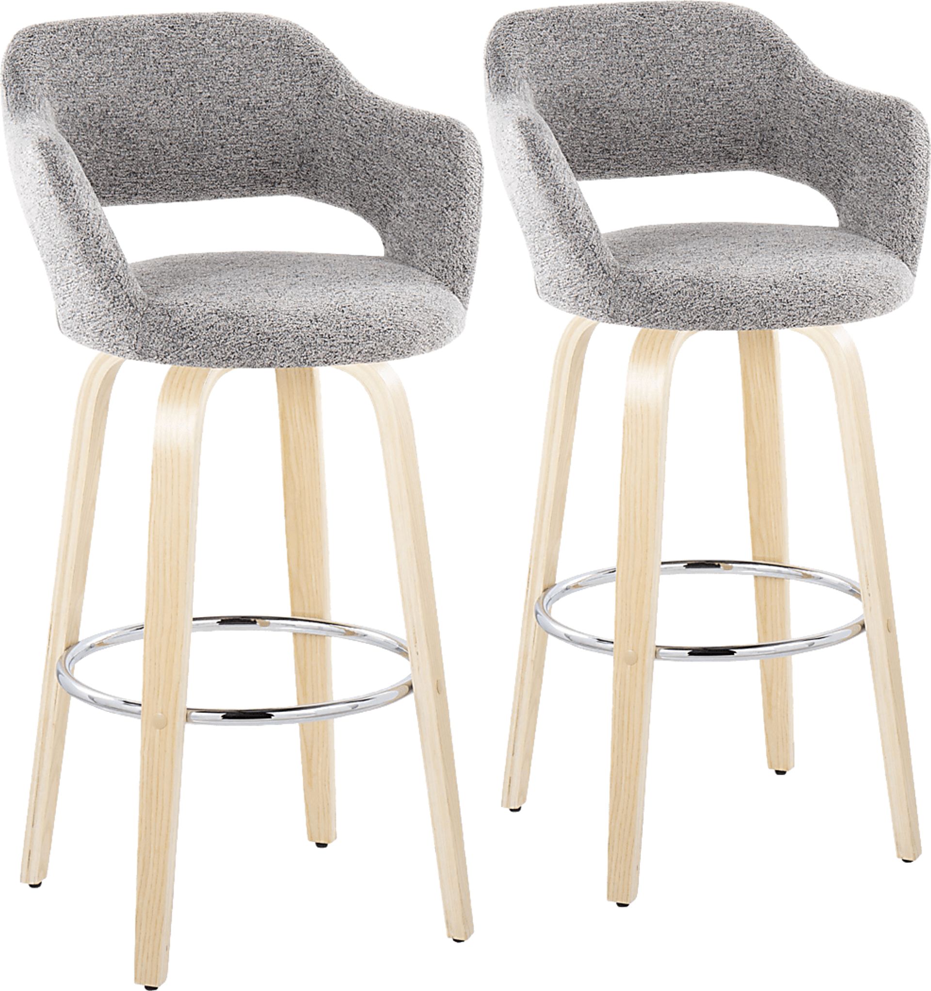 Jouett III Gray Swivel Barstool, Set of 2 - Image 1