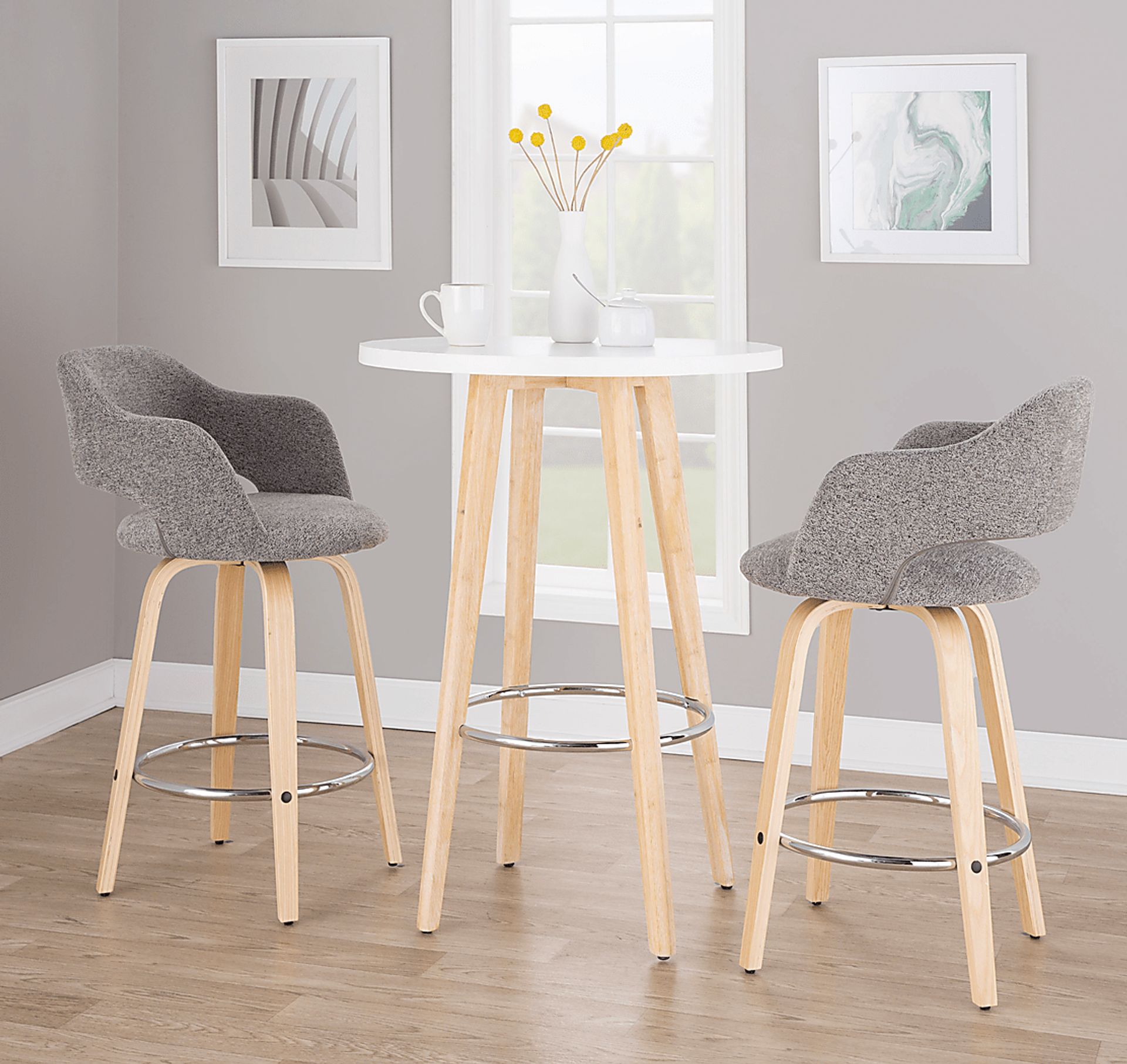 Jouett III Gray Swivel Counter Height Stool, Set of 2 - Image 2