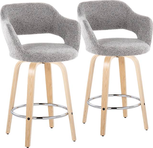 Jouett III Gray Swivel Counter Height Stool, Set of 2 - Thumbnail - Image 1
