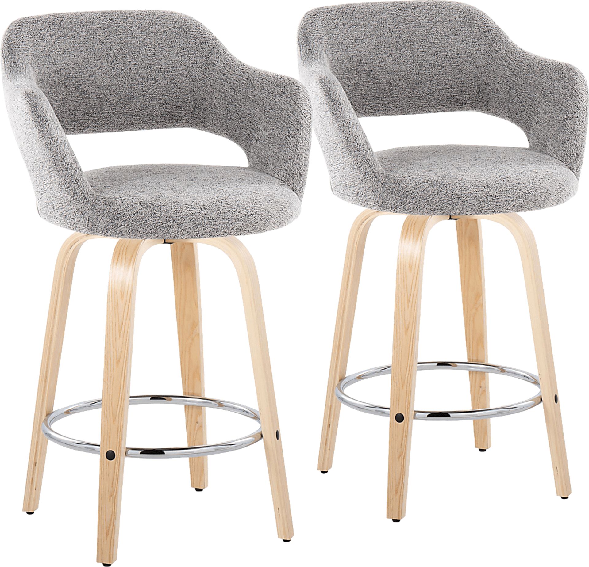 Jouett III Gray Swivel Counter Height Stool, Set of 2 - Image 1
