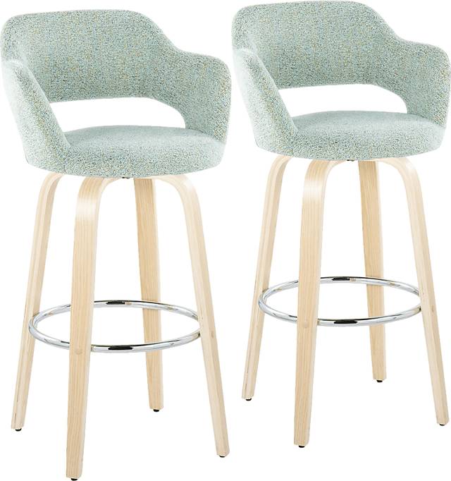 Jouett III Green Swivel Barstool, Set of 2 - Thumbnail - Image 1