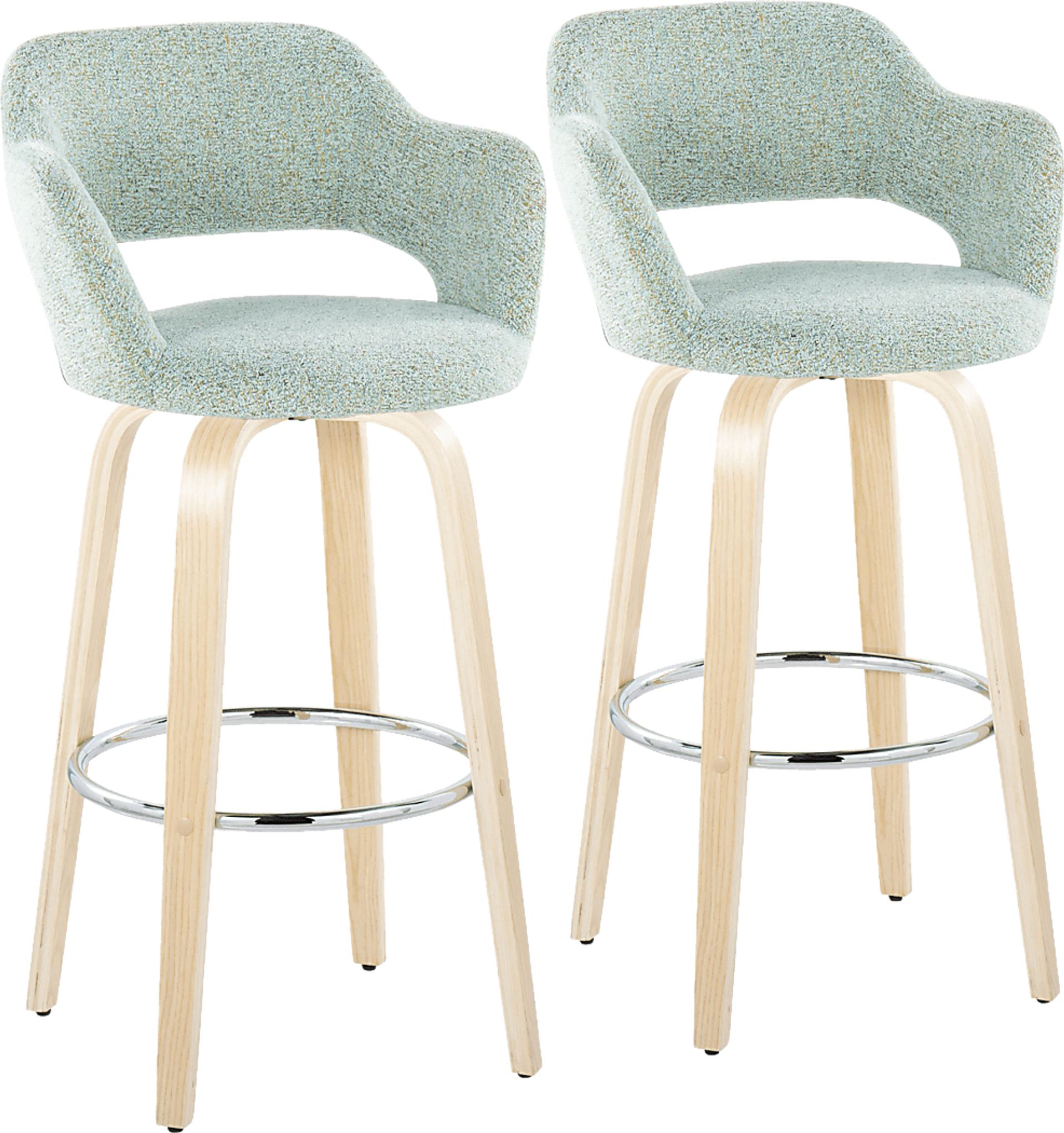 Jouett III Green Swivel Barstool, Set of 2 - Image 1