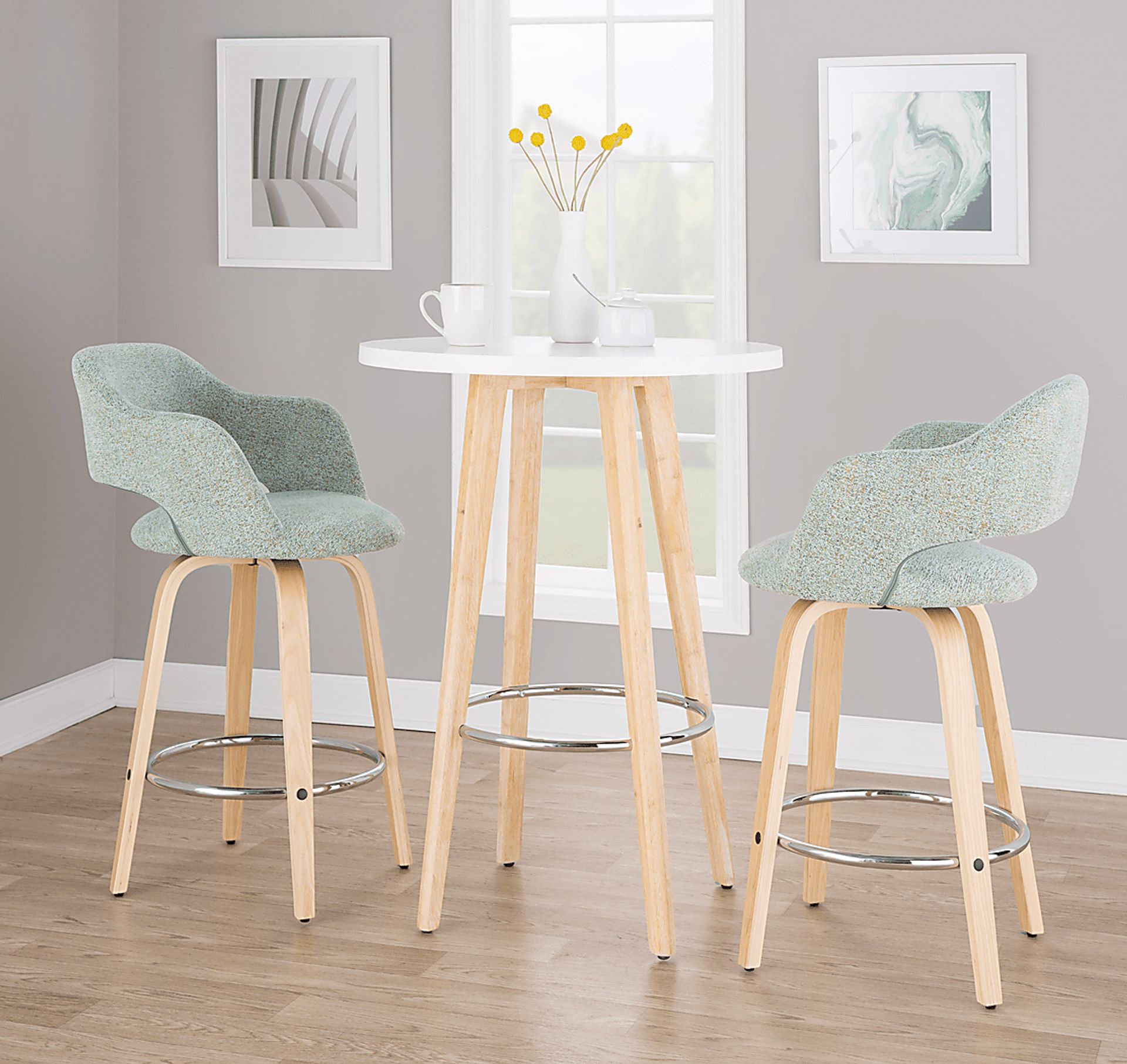 Jouett III Green Swivel Counter Height Stool, Set of 2 - Image 2