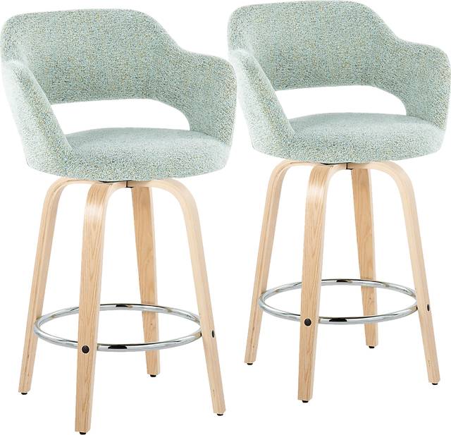 Jouett III Green Swivel Counter Height Stool, Set of 2 - Thumbnail - Image 1