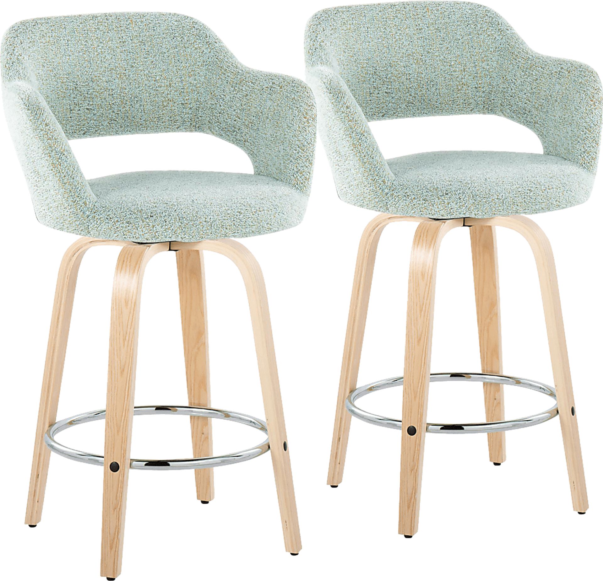 Jouett III Green Swivel Counter Height Stool, Set of 2 - Image 1