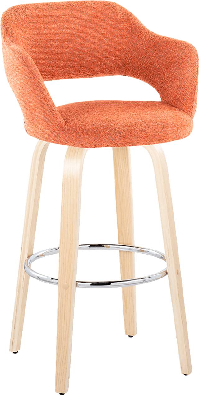 Jouett III Orange Swivel Barstool, Set of 2 - Thumbnail - Image 3