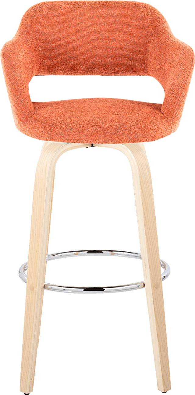 Jouett III Orange Swivel Barstool, Set of 2 - Thumbnail - Image 4
