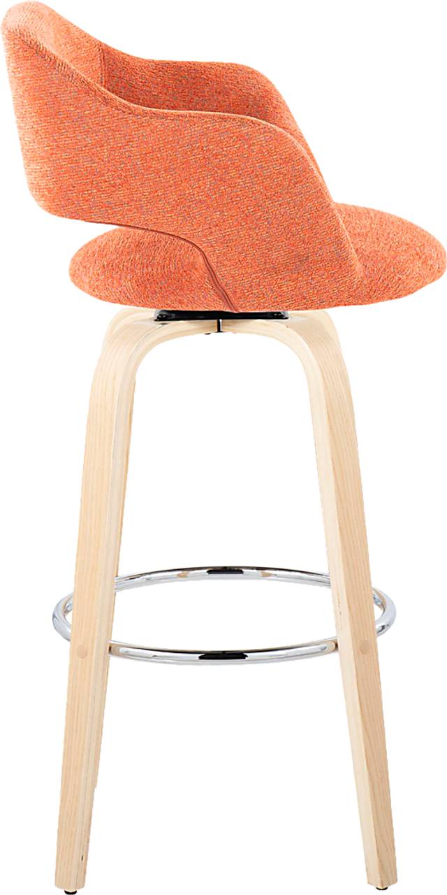 Jouett III Orange Swivel Barstool, Set of 2 - Thumbnail - Image 7