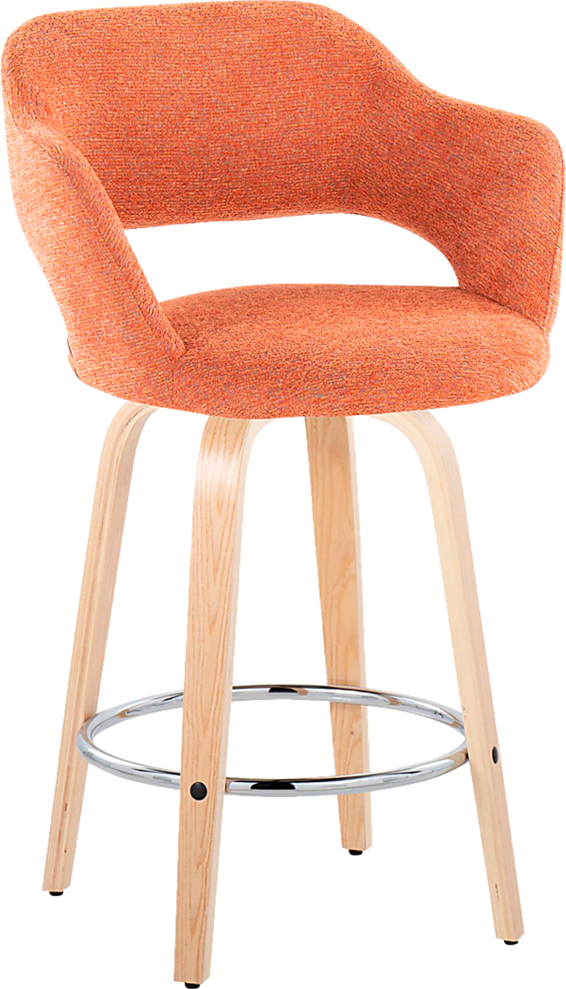 Jouett III Orange Swivel Counter Height Stool, Set of 2 - Image 3