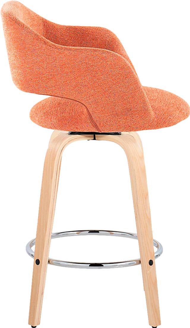 Jouett III Orange Swivel Counter Height Stool, Set of 2 - Thumbnail - Image 4