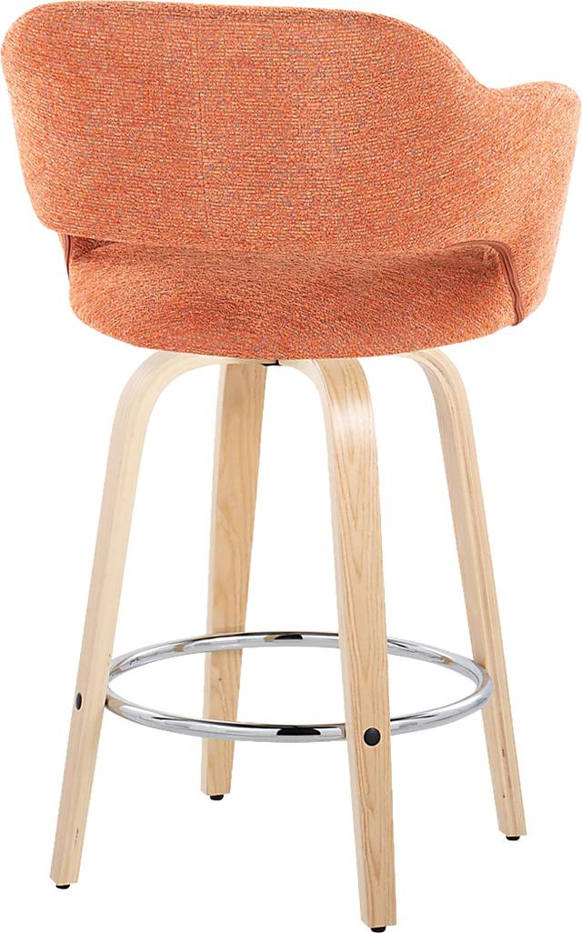 Jouett III Orange Swivel Counter Height Stool, Set of 2 - Thumbnail - Image 5