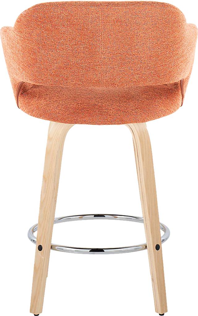 Jouett III Orange Swivel Counter Height Stool, Set of 2 - Thumbnail - Image 6