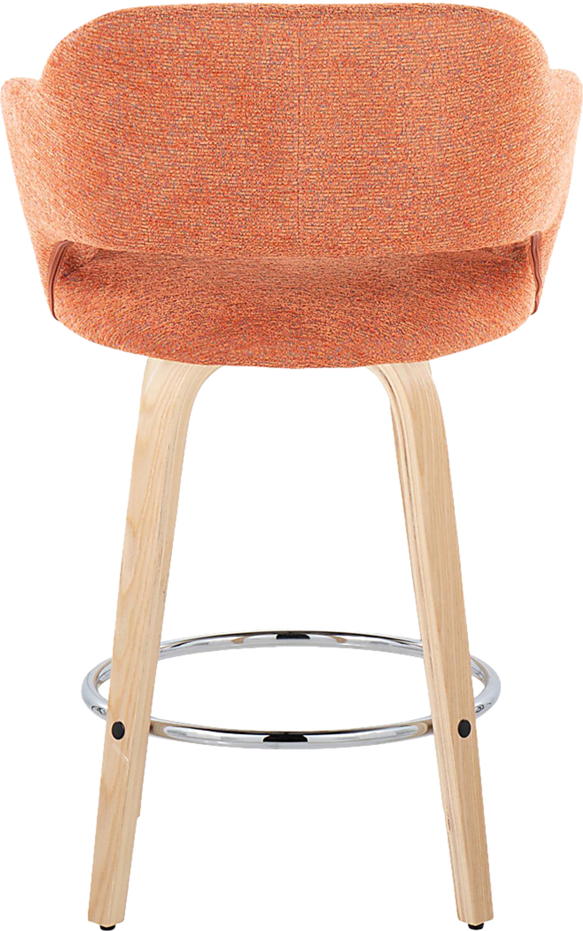 Jouett III Orange Swivel Counter Height Stool, Set of 2 - Image 6