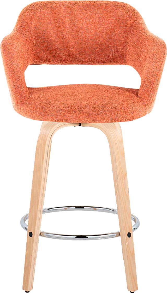 Jouett III Orange Swivel Counter Height Stool, Set of 2 - Thumbnail - Image 7