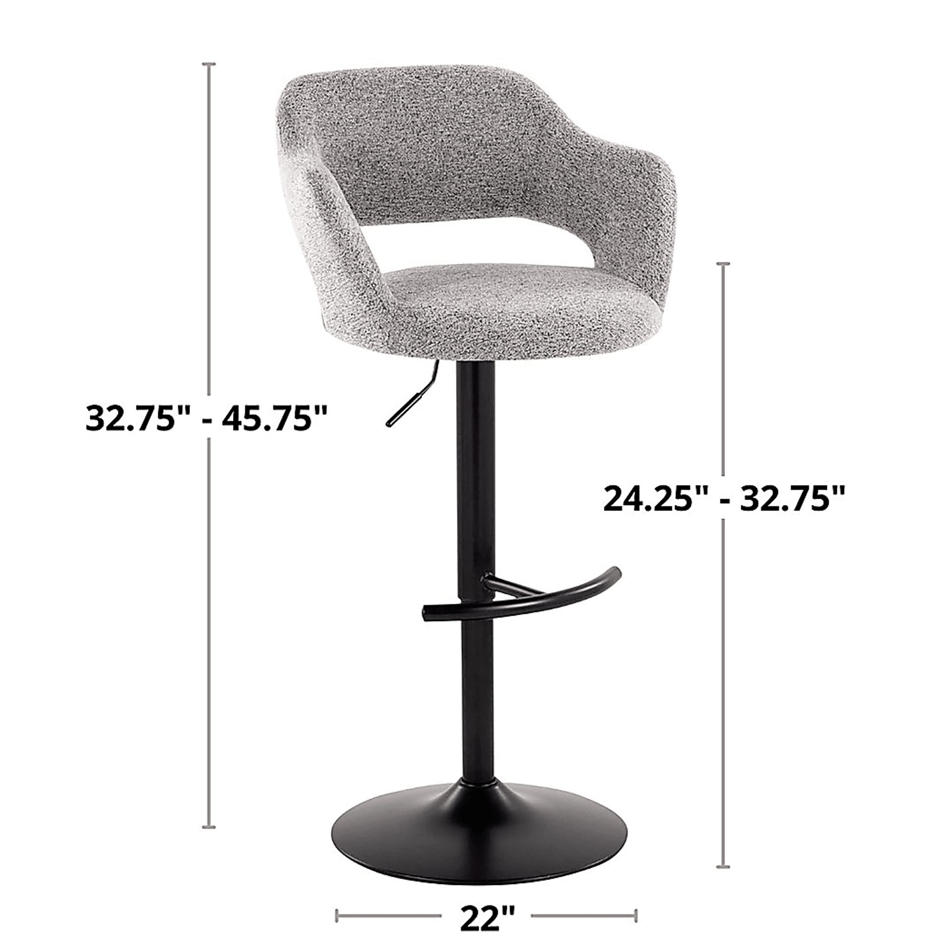 Jouett IV Gray Adjustable Barstool, Set of 2 - Image 8