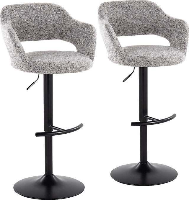 Jouett IV Gray Adjustable Barstool, Set of 2 - Thumbnail - Image 1
