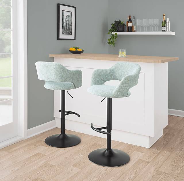 Jouett IV Green Adjustable Barstool, Set of 2 - Thumbnail - Image 2