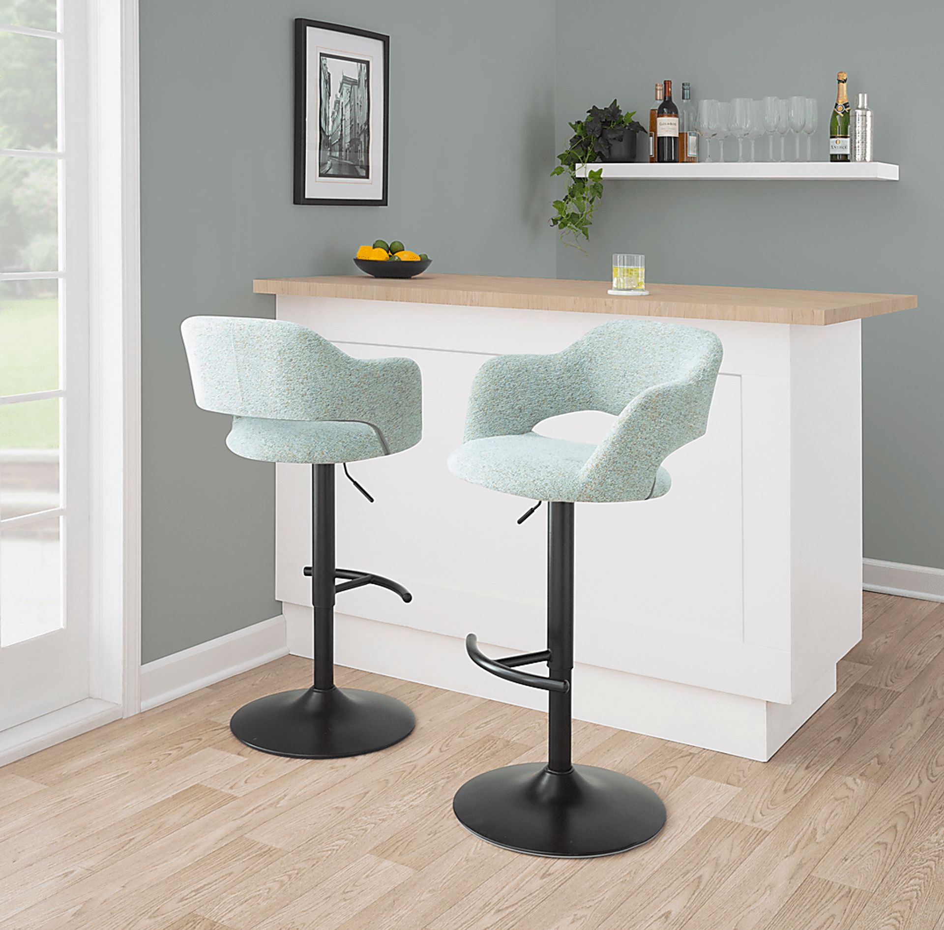 Jouett IV Green Adjustable Barstool, Set of 2 - Image 2