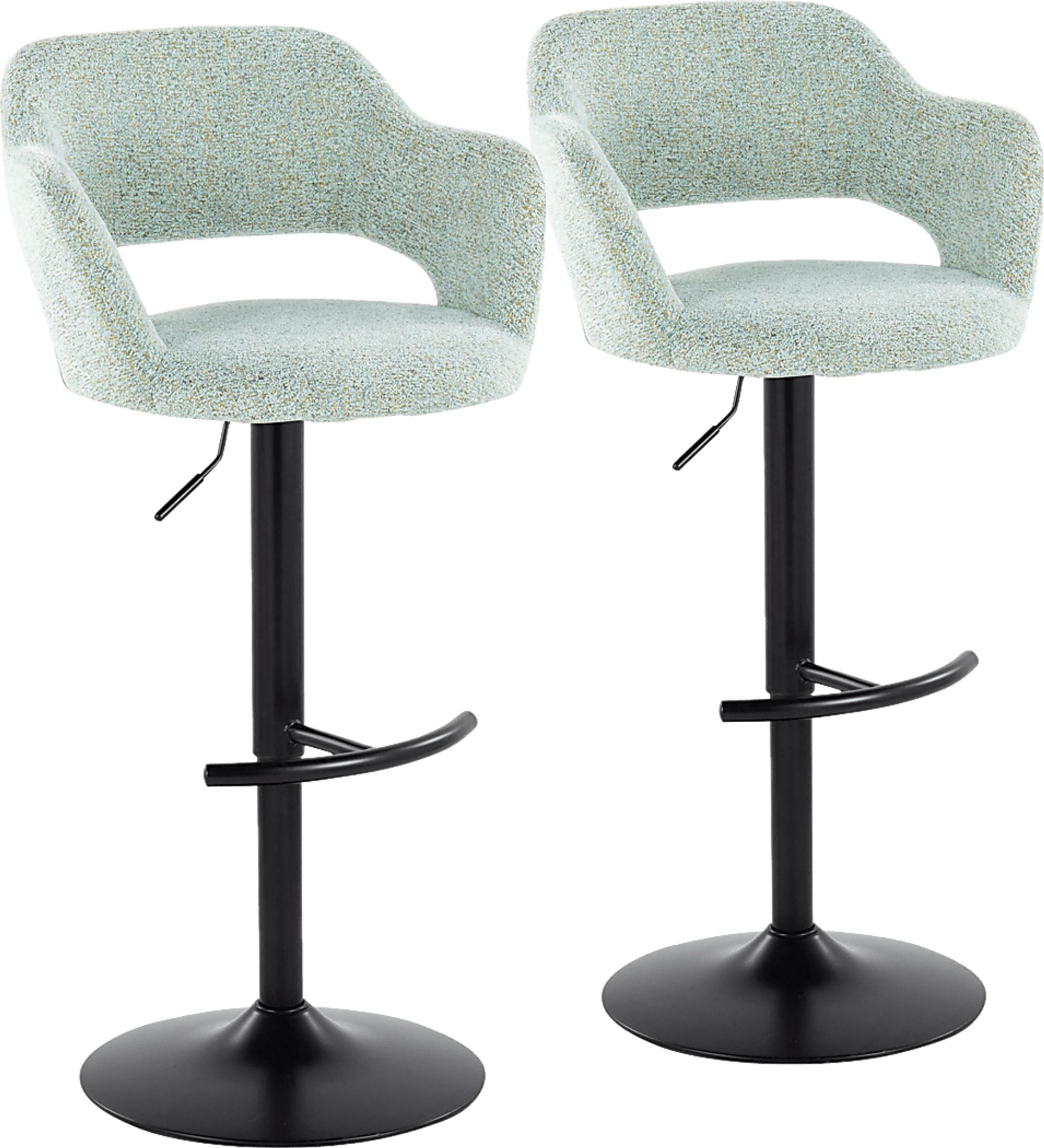 Jouett IV Green Adjustable Barstool, Set of 2 - Image 1