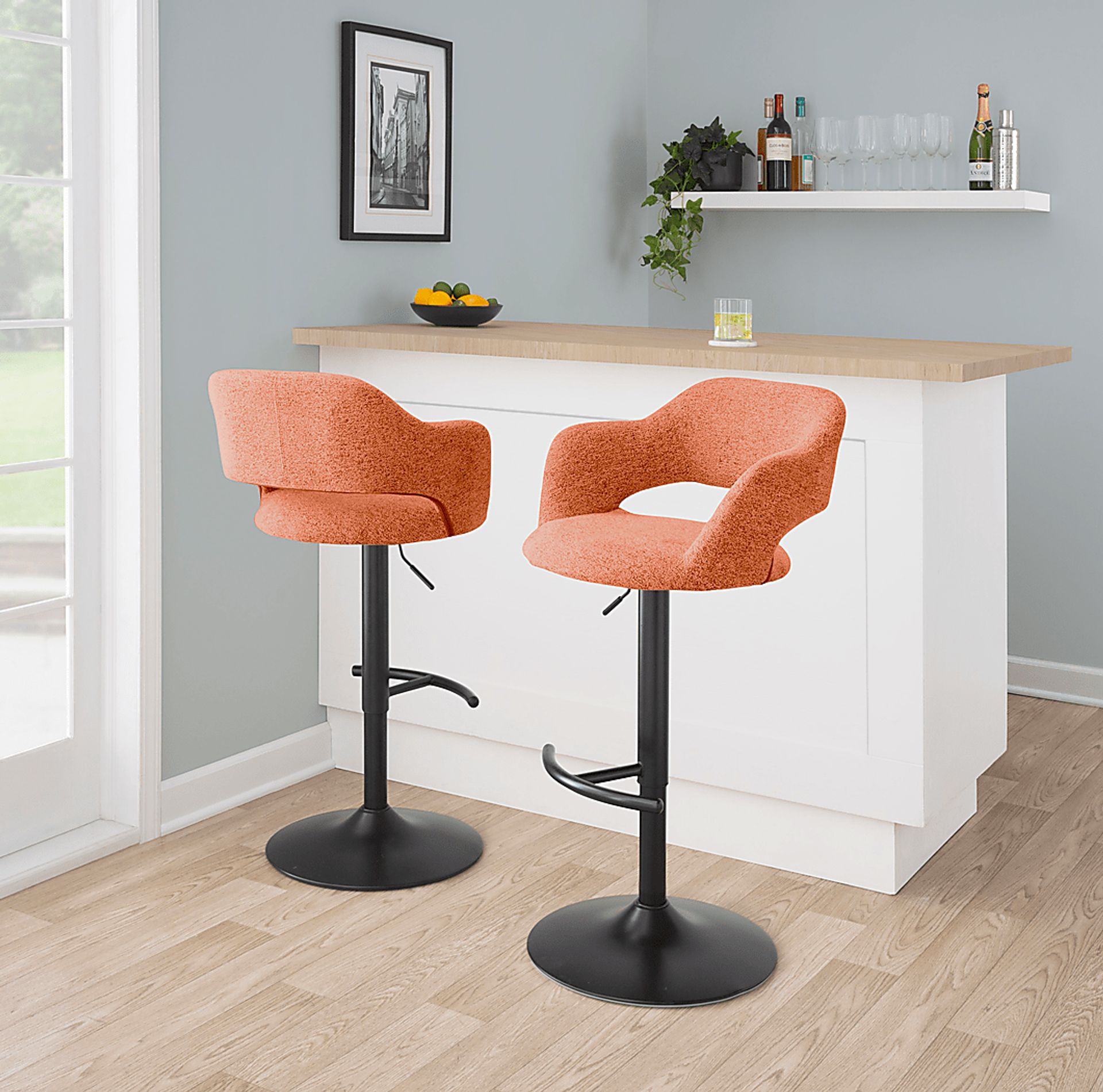 Jouett IV Orange Adjustable Barstool, Set of 2 - Image 2