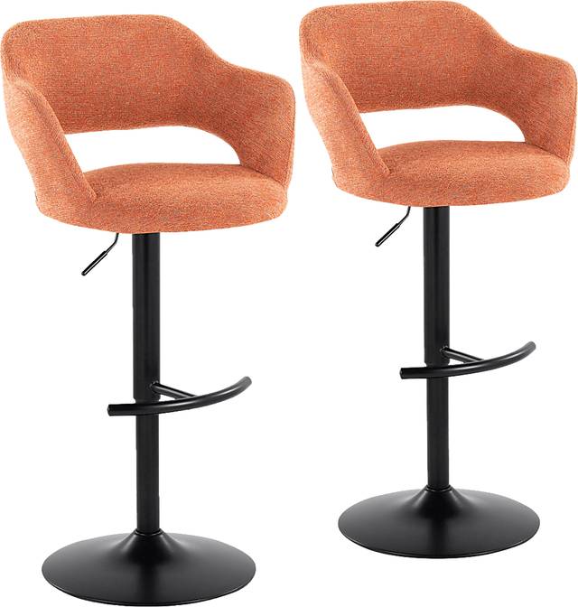 Jouett IV Orange Adjustable Barstool, Set of 2 - Thumbnail - Image 1