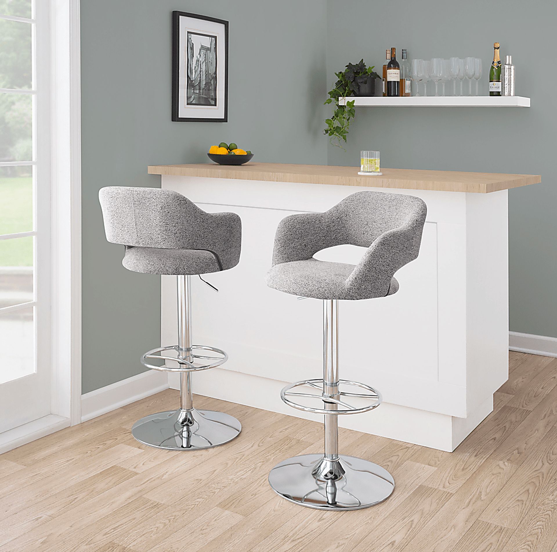 Jouett V Gray Adjustable Barstool, Set of 2 - Image 2