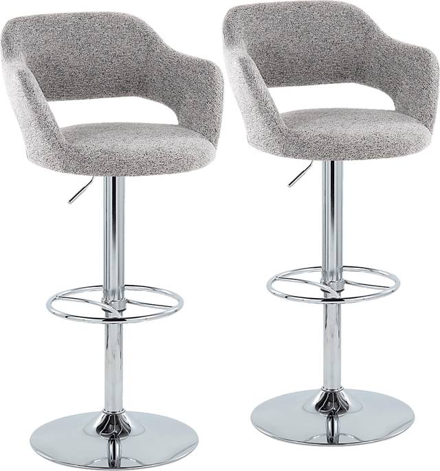 Jouett V Gray Adjustable Barstool, Set of 2 - Thumbnail - Image 1