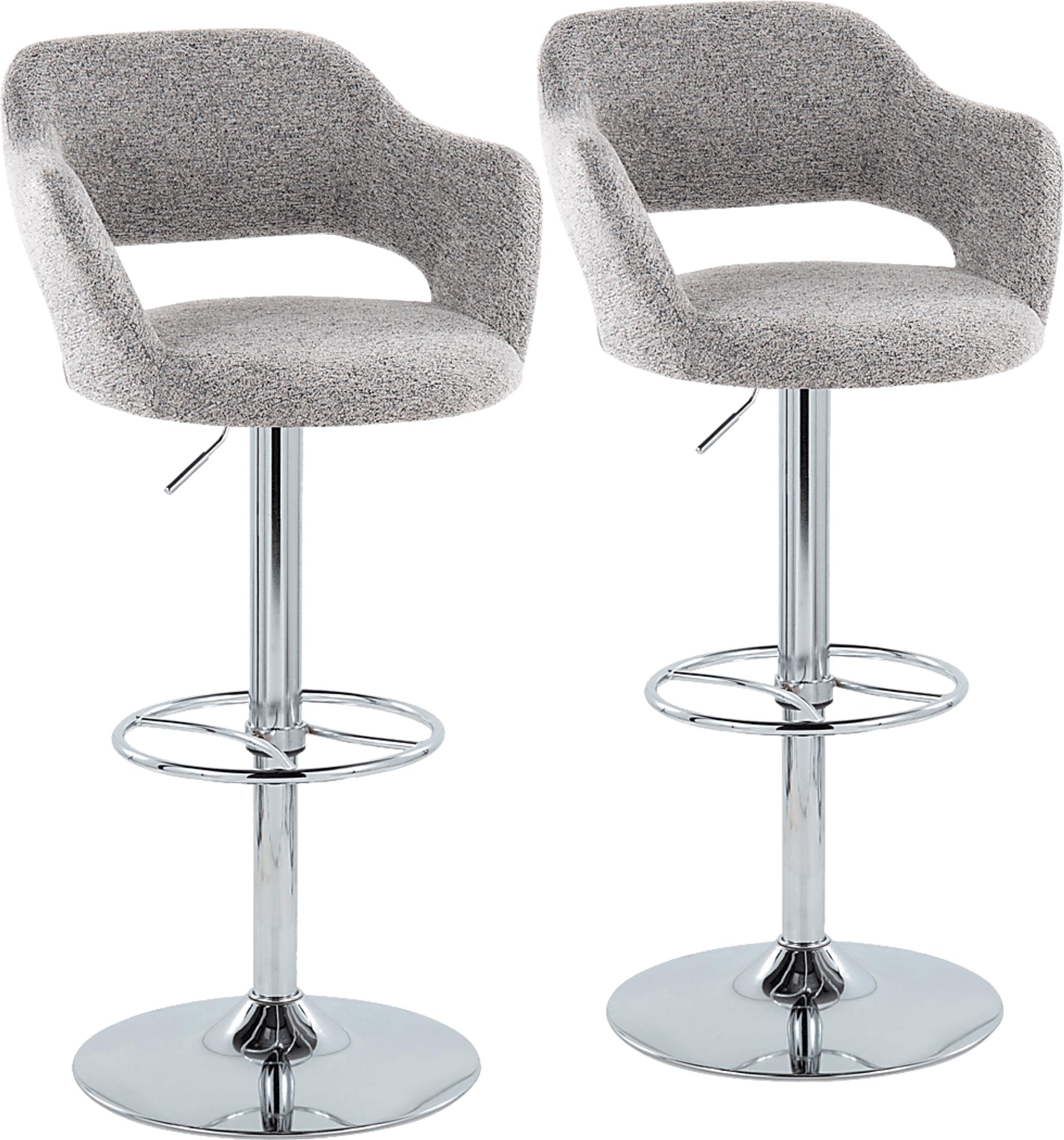 Jouett V Gray Adjustable Barstool, Set of 2 - Image 1