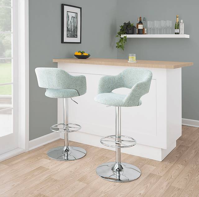 Jouett V Green Adjustable Barstool, Set of 2 - Thumbnail - Image 2