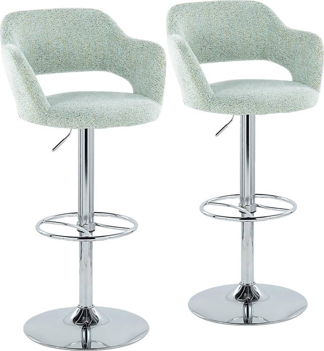 Jouett V Green Adjustable Barstool, Set of 2 - Thumbnail - Image 1